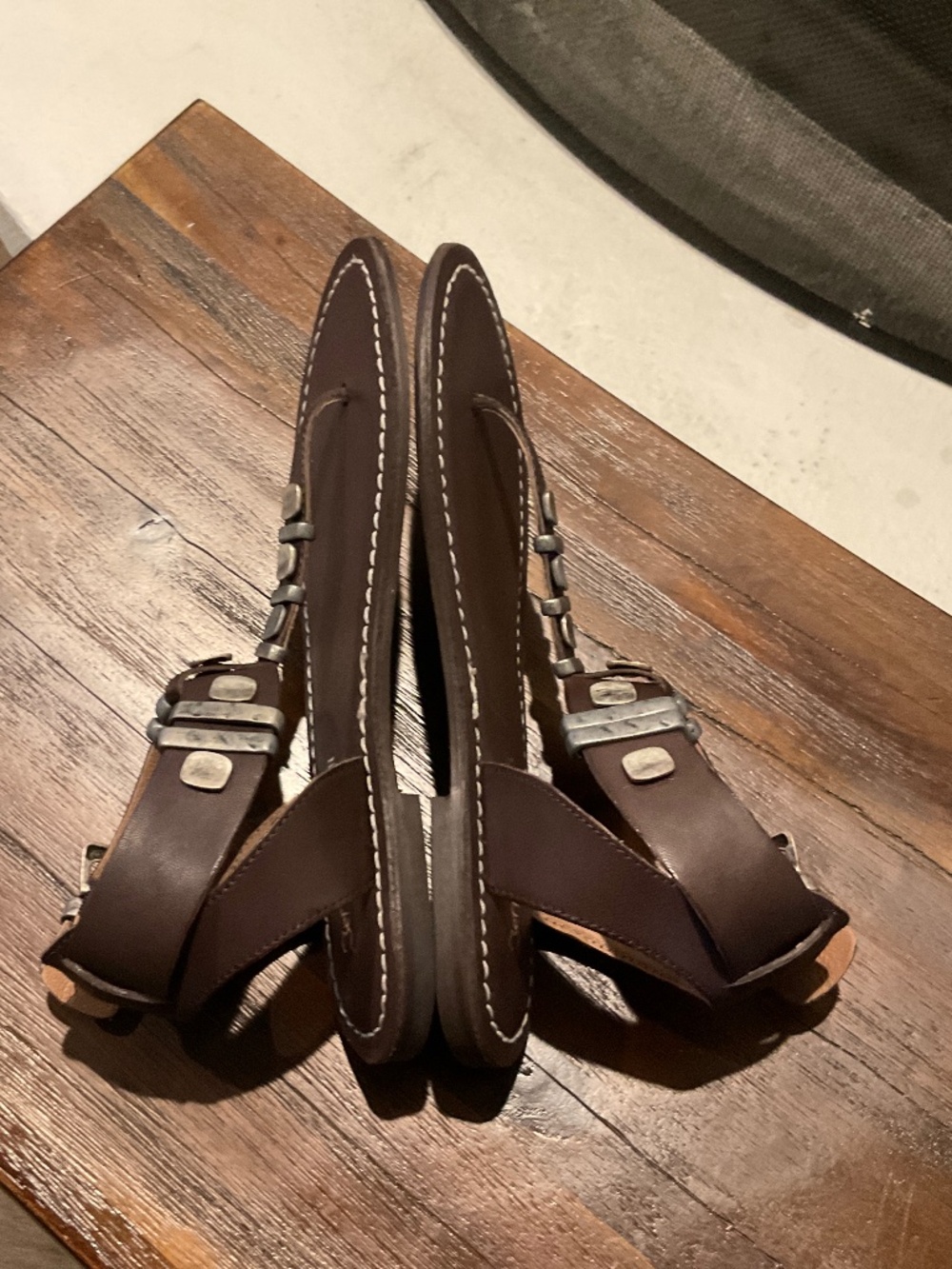 Jeffrey Campbell Leif Sandal Leather Dark Brown Size 7 - Picture 4 of 7